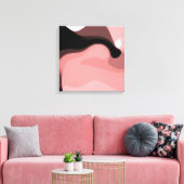 Sunset Horizon: Abstract Roze, Zwart & Wit Canvas Afdruk (Insitu (Woonkamer))