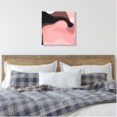 Sunset Horizon: Abstract Roze, Zwart & Wit Canvas Afdruk (Insitu (Slaapkamer))