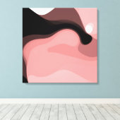 Sunset Horizon: Abstract Roze, Zwart & Wit Canvas Afdruk (Insitu (Houten vloer))