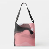 Sunset Horizon: Abstract Roze, Zwart & Wit Crossbody Tas (Achterkant)