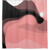 Sunset Horizon: Abstract Roze, Zwart & Wit Douchegordijn (Voorkant)