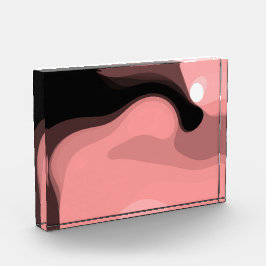 Sunset Horizon: Abstract Roze, Zwart & Wit Fotoblokken