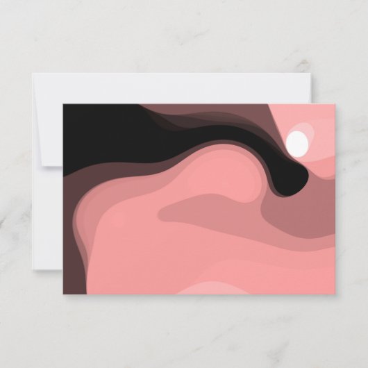 Sunset Horizon: Abstract Roze, Zwart & Wit Kaart (Voorkant)