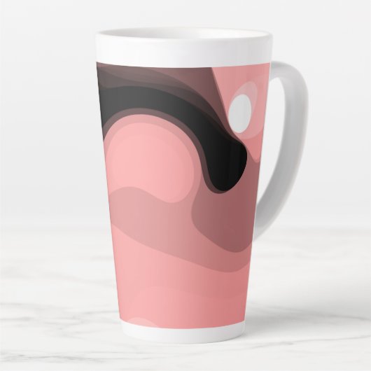 Sunset Horizon: Abstract Roze, Zwart & Wit Latte Mok (Rechterhoek)