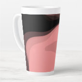 Sunset Horizon: Abstract Roze, Zwart & Wit Latte Mok (Linkerhoek)