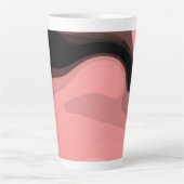 Sunset Horizon: Abstract Roze, Zwart & Wit Latte Mok (Voorkant)