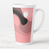 Sunset Horizon: Abstract Roze, Zwart & Wit Latte Mok (Rechts)