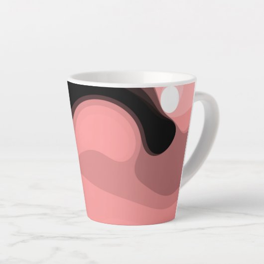 Sunset Horizon: Abstract Roze, Zwart & Wit Latte Mok (Rechterhoek)