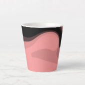 Sunset Horizon: Abstract Roze, Zwart & Wit Latte Mok (Voorkant)