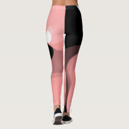 Sunset Horizon: Abstract Roze, Zwart & Wit Leggings