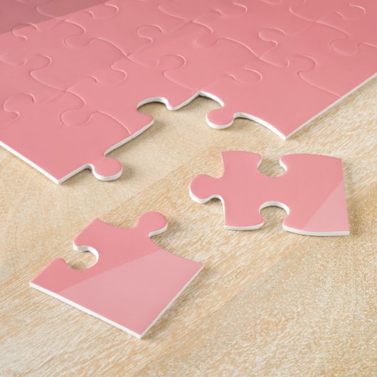 Sunset Horizon: Abstract Roze, Zwart & Wit Legpuzzel (Zijkant)