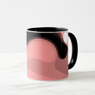 Sunset Horizon: Abstract Roze, Zwart & Wit Mok