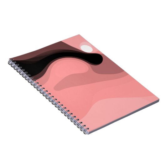 Sunset Horizon: Abstract Roze, Zwart & Wit Notitieboek (Rechterzijde)