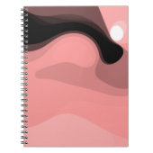 Sunset Horizon: Abstract Roze, Zwart & Wit Notitieboek (Voorkant)