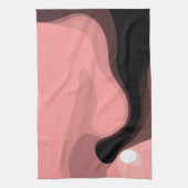 Sunset Horizon: Abstract Roze, Zwart & Wit Theedoek (Verticaal)