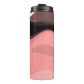 Sunset Horizon: Abstract Roze, Zwart & Wit Thermosbeker (Voorkant)