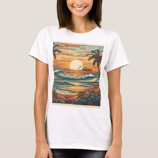 Sunset Horizon Beach Vibes T-shirt (Voorkant)