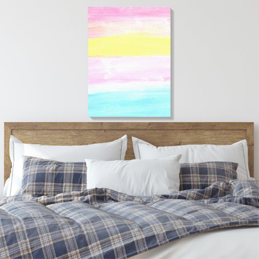 Sunset Horizon Waterverf Abstract Canvas Afdruk (Insitu (Slaapkamer))