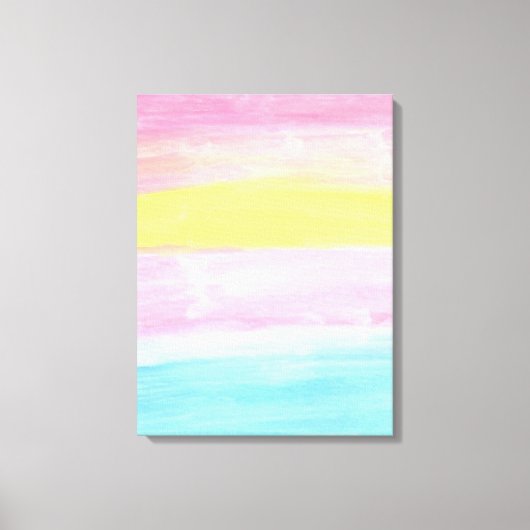 Sunset Horizon Waterverf Abstract Canvas Afdruk (Voorkant)