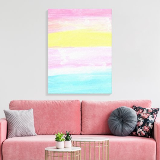 Sunset Horizon Waterverf Abstract Canvas Afdruk (Insitu (Woonkamer))