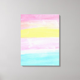 Sunset Horizon Waterverf Abstract Canvas Afdruk