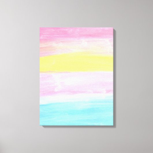 Sunset Horizon Waterverf Abstract Canvas Afdruk (Voorkant)