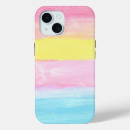 Sunset Horizon Waterverf Abstract iPhone 15 Case