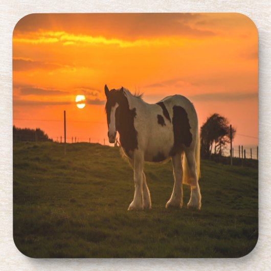 Sunset Horse Bier Onderzetter (Voorkant)