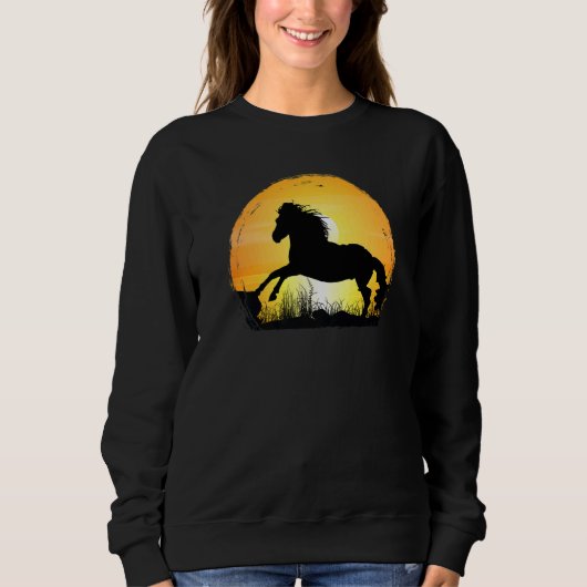 Sunset Horse Breed Silhouette  Appaloosa Trui (Voorkant)