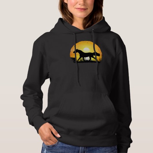 Sunset Horse Breed Silhouette  Holsteiner Horse Hoodie (Voorkant)