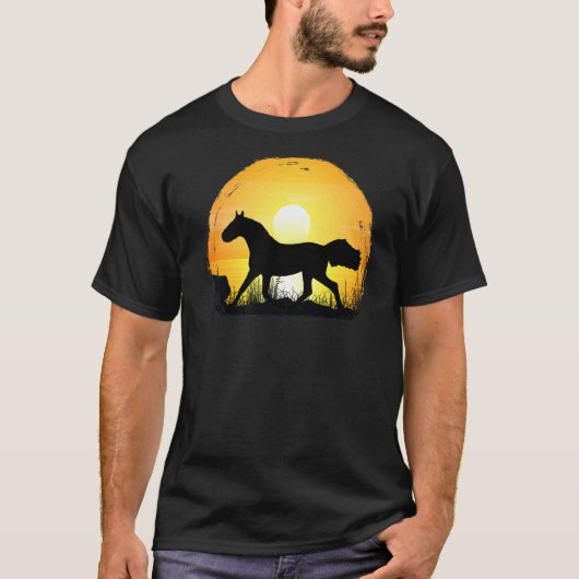 Sunset Horse Breed Silhouette  Holsteiner Horse T-shirt (Voorkant)
