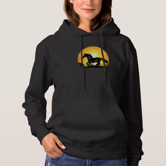 Sunset Horse Breed Silhouette  Paint Horse Hoodie (Voorkant)