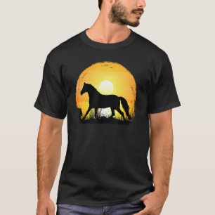 Sunset Horse Breed Silhouette Westphalian T-shirt