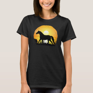 Sunset Horse Breed Silhouette Westphalian T-shirt