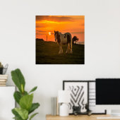 Sunset Horse Poster (Thuiskantoor)