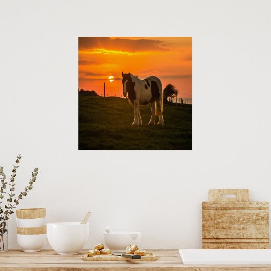 Sunset Horse Poster (Keuken)