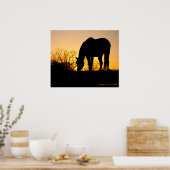 Sunset Horse Silhouette Poster (Keuken)