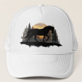 Sunset Horse Silhouette Rustieke Equestrian Style Trucker Pet (Voorkant)