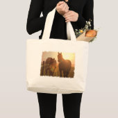 Sunset Horses Canvas Bag Grote Tote Bag (Voorkant (product))