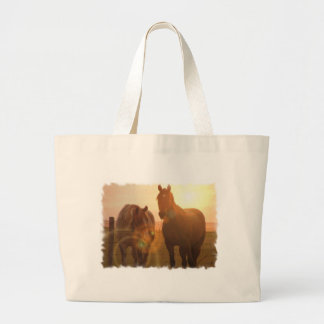 Sunset Horses Canvas Bag Grote Tote Bag