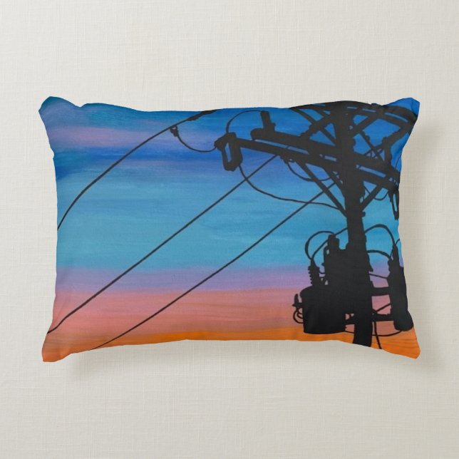 'Sunset Hum' schilderij op een Accent Kussen (Voorkant)