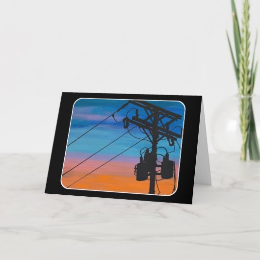 'Sunset Hum' Schilderij op een Bedankkaart (Voorkant)