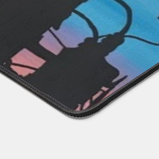 'Sunset Hum' schilderij op een Bureaumat (Hoek)