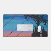 'Sunset Hum' schilderij op een Bureaumat (Keyboard & Muis)