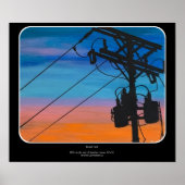 'Sunset Hum' schilderij op een Poster (Voorkant)