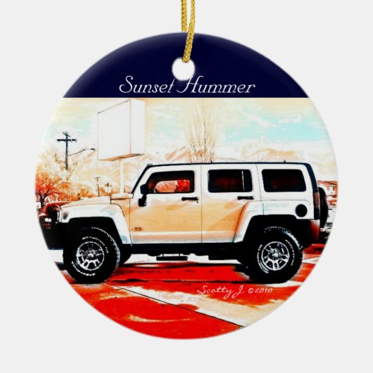 "Sunset Hummer" © 2010 S.J. Keramisch Ornament (Voorkant)