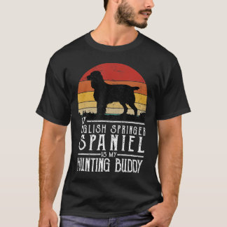 Sunset Hunting Dog English Springer Spanie T-shirt