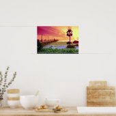 Sunset, Huntington Beach pier, California, VS Poster (Keuken)