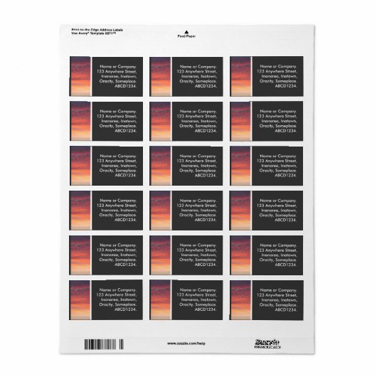 Sunset II Etiket (Full Sheet)