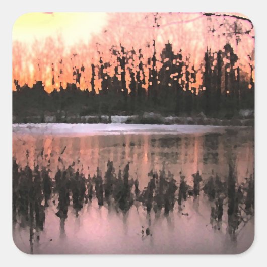 Sunset Impressions Vierkante Sticker (Voorkant)